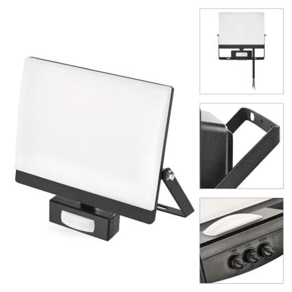 LED прожектор със сензор за движение и сумрак TAMBO EVO LED/50W/230V 4000K IP44 черен