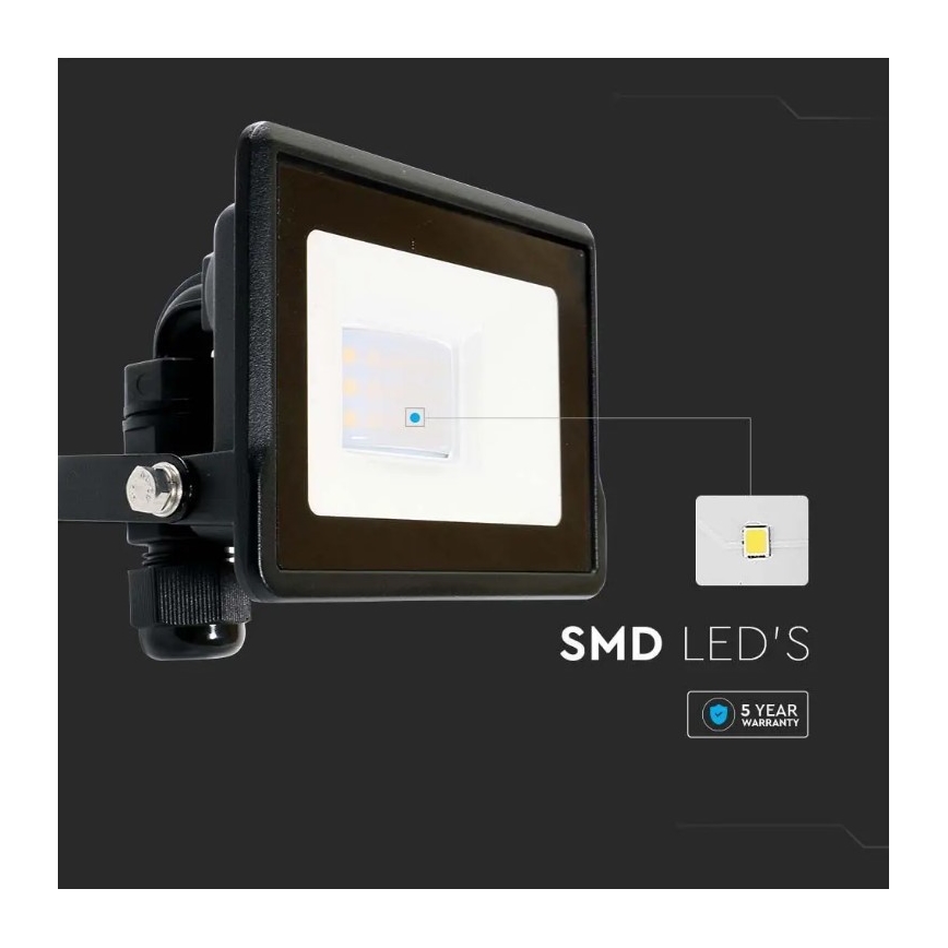 LED Прожектор с директна връзка SAMSUNG CHIP LED/10W/230V IP65 6500K черен