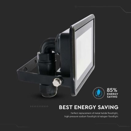LED Прожектор с директна връзка SAMSUNG CHIP LED/10W/230V IP65 6500K черен