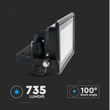 LED Прожектор с директна връзка SAMSUNG CHIP LED/10W/230V IP65 6500K черен