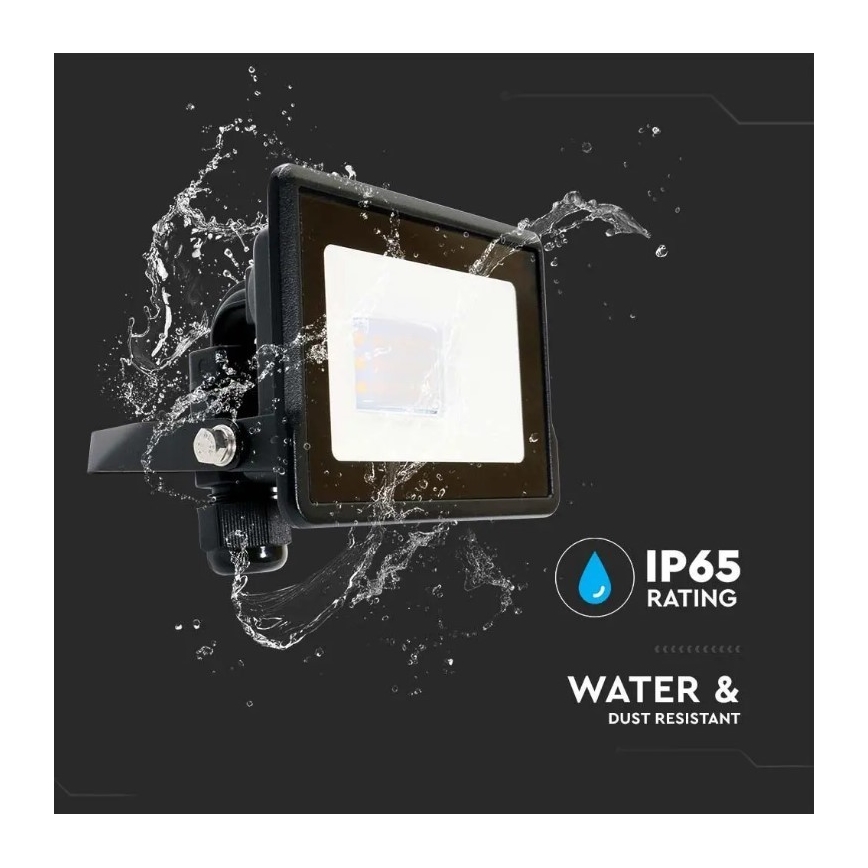 LED Прожектор с директна връзка SAMSUNG CHIP LED/10W/230V IP65 6500K черен