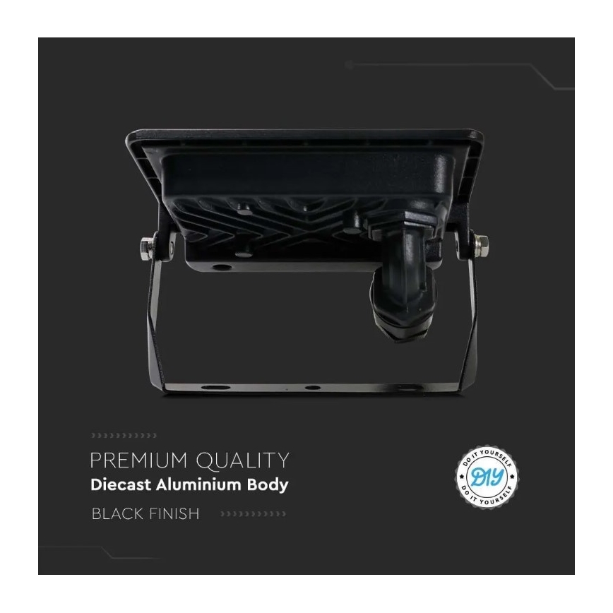 LED Прожектор с директна връзка SAMSUNG CHIP LED/10W/230V IP65 6500K черен