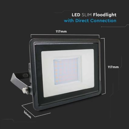 LED Прожектор с директна връзка SAMSUNG CHIP LED/30W/230V IP65 4000K