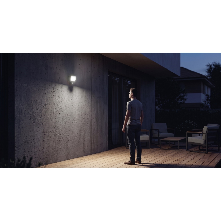 LED прожектор с датчик за движение и сензор за здрач TAMBO EVO LED/20W/230V 4000K IP44 черен