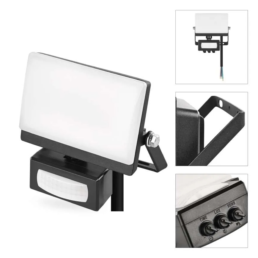 LED прожектор с датчик за движение и сензор за здрач TAMBO EVO LED/20W/230V 4000K IP44 черен
