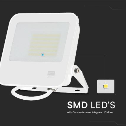LED Прожектор SAMSUNG CHIP LED/50W/230V 6500K IP65 бял
