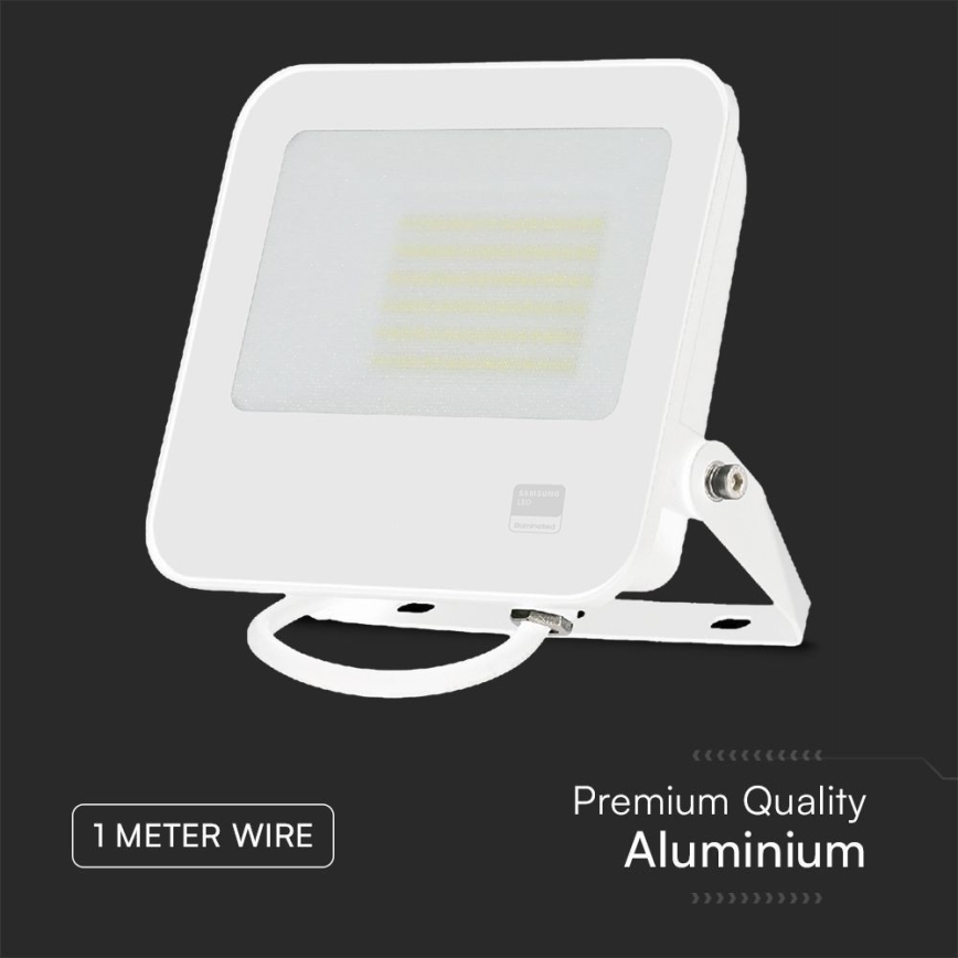 LED Прожектор SAMSUNG CHIP LED/50W/230V 6500K IP65 бял