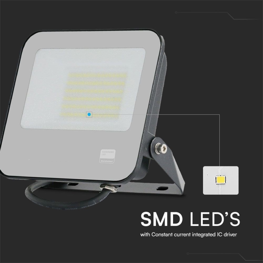 LED Прожектор SAMSUNG CHIP LED/50W/230V 6500K IP65 черен
