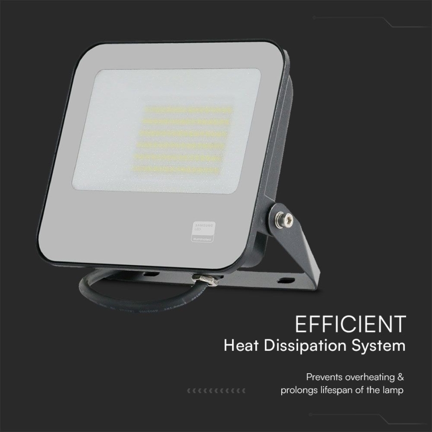 LED Прожектор SAMSUNG CHIP LED/50W/230V 6500K IP65 черен