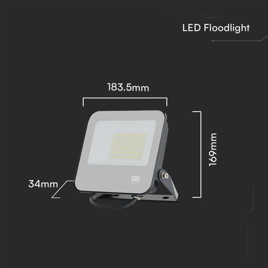 LED Прожектор SAMSUNG CHIP LED/50W/230V 6500K IP65 черен
