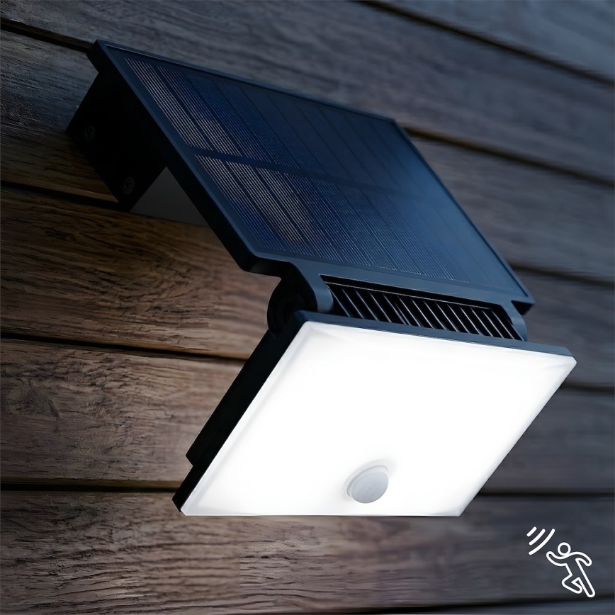 LED прожектор със сензор и соларен панел FUJI LED/8W/3,7V 2000 mAh IP65
