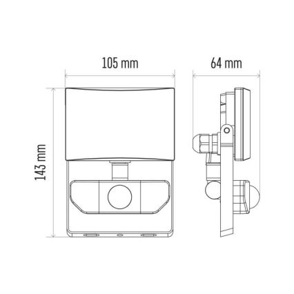 LED Прожектор със сензор LED/10,5W/230V IP54