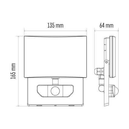LED Прожектор със сензор LED/20W/230V IP54