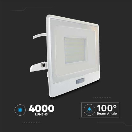 LED Прожектор със сензор LED/50W/230V 4000K IP65 бял