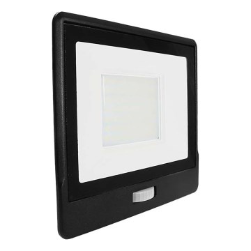 LED Прожектор със сензор LED/50W/230V 4000K IP65 черен