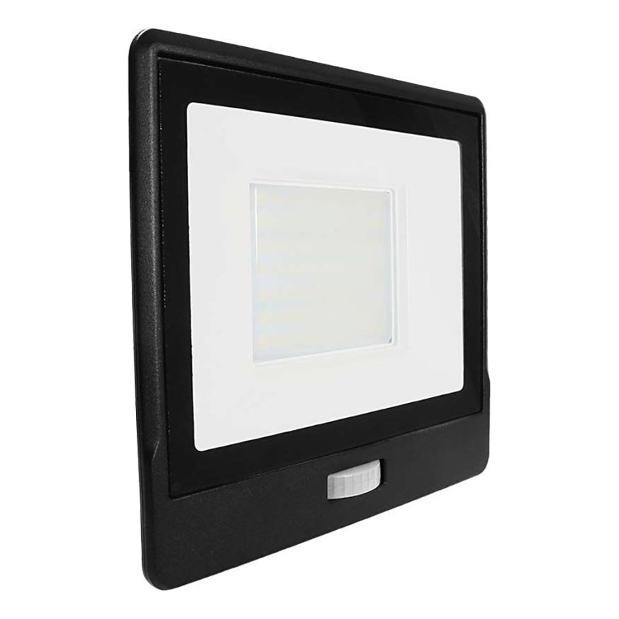 LED Прожектор със сензор LED/50W/230V 4000K IP65 черен