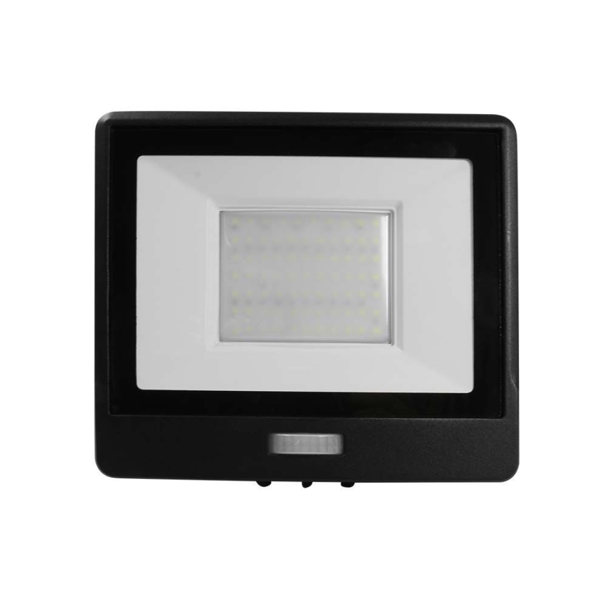 LED Прожектор със сензор LED/50W/230V 4000K IP65 черен