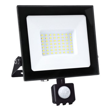 LED Прожектор със сензор LED/50W/230V 6500K IP44 черен