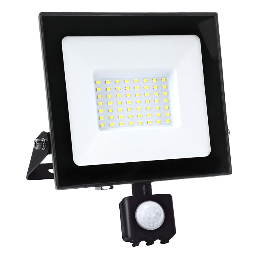 LED Прожектор със сензор LED/50W/230V 6500K IP44 черен