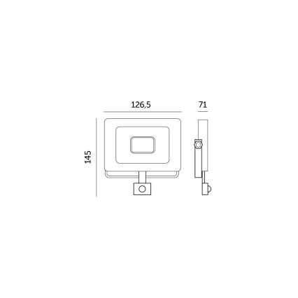 LED Прожектор със сензор MHC LED/20W/230V IP44 6500K черен