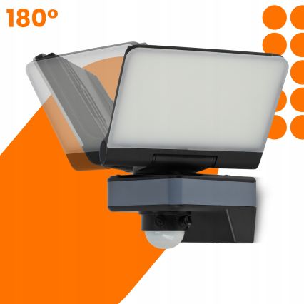 LED прожектор със сензор за движение и сумрак LED/24W/230V 4200K IP54 черен