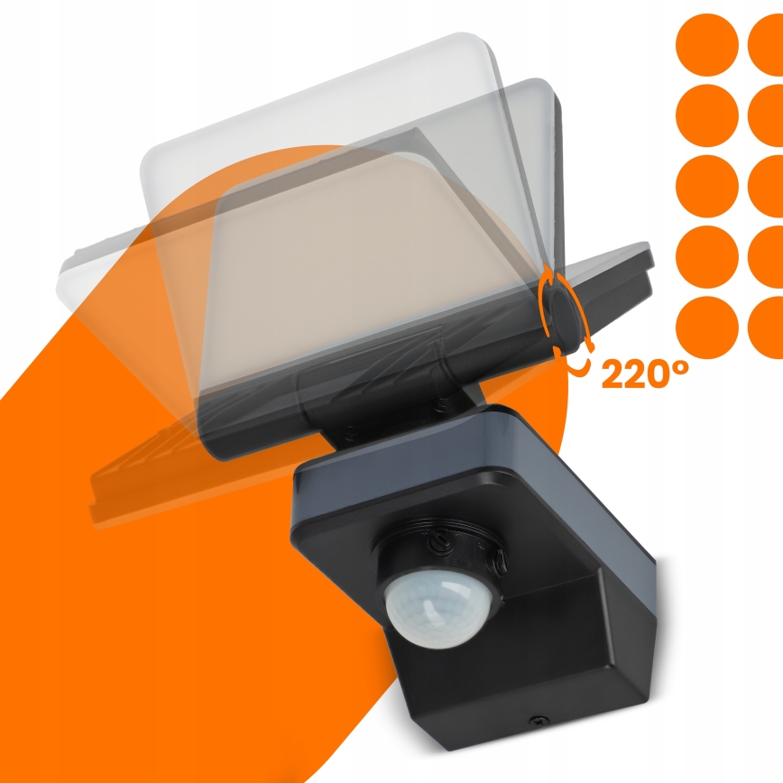 LED прожектор със сензор за движение и сумрак LED/24W/230V 4200K IP54 черен