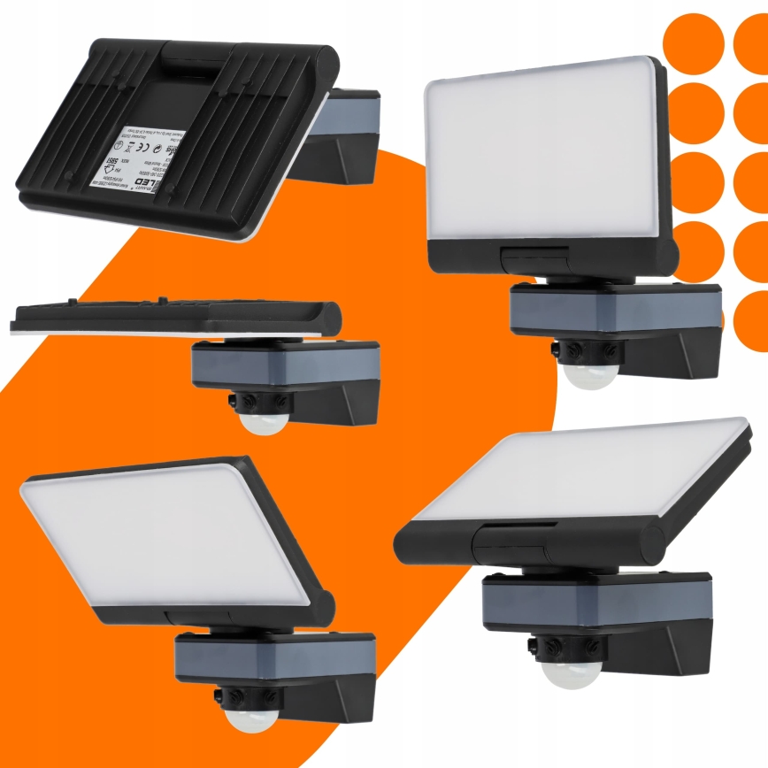 LED прожектор със сензор за движение и за сумрак LED/44W/230V 4200K IP54 черен