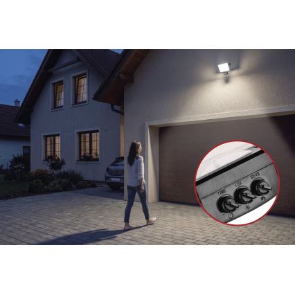 LED прожектор със сензор за движение и сумрак TAMBO EVO LED/30W/230V 4000K IP44 черен