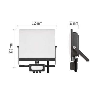 LED прожектор със сензор за движение и сумрак TAMBO EVO LED/30W/230V 4000K IP44 черен