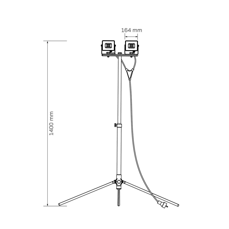 LED прожектор със стойка 2xLED/30W/230V 6500K IP65 жълт