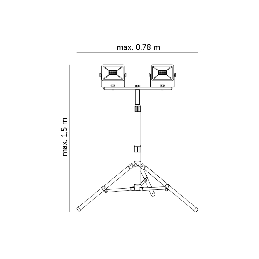 LED Прожектор със стойка 2xLED/30W/230V IP65