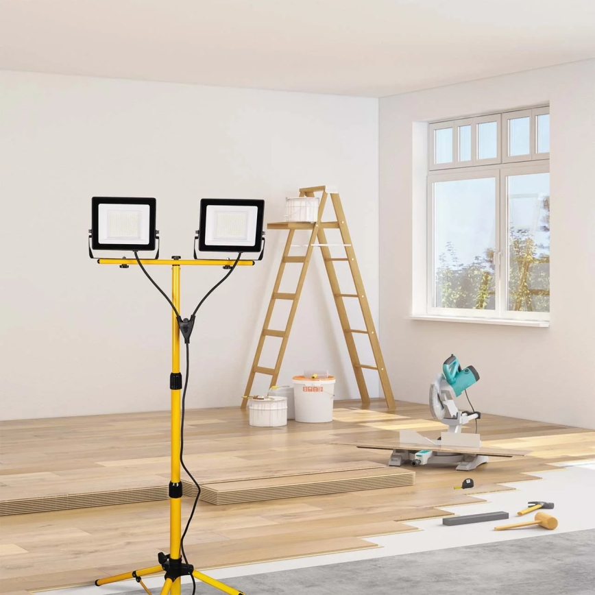 LED прожектор със стойка 2xLED/50W/230V 6500K IP65 жълт