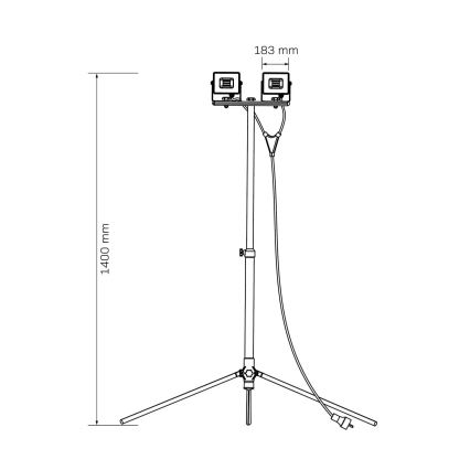 LED прожектор със стойка 2xLED/50W/230V 6500K IP65 жълт