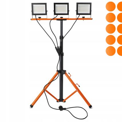 LED прожектор със стойка 3xLED/50W/230V 4500K IP65 черен/оранжев