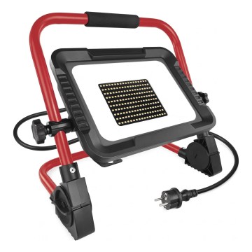 LED прожектор със стойка ELION LED/100W/230V 4000K IP65 червен/черен