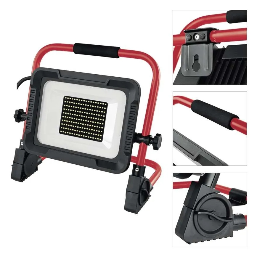 LED прожектор със стойка ELION LED/100W/230V 4000K IP65 червен/черен