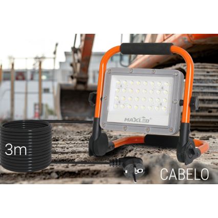 LED Прожектор със стойка LED/50W/230V 5000K IP65 оранжев