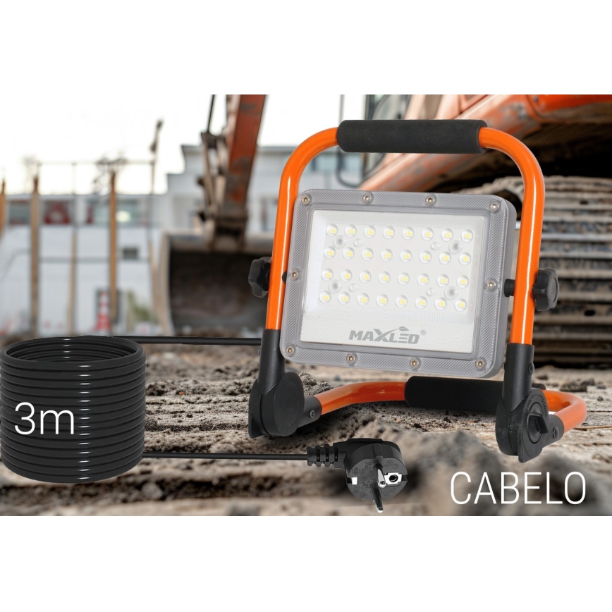 LED Прожектор със стойка LED/50W/230V 5000K IP65 оранжев