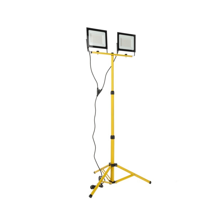 LED Прожектор със стойка TIGRA 2xLED/100W/230V 4000K IP54 черен/жълти