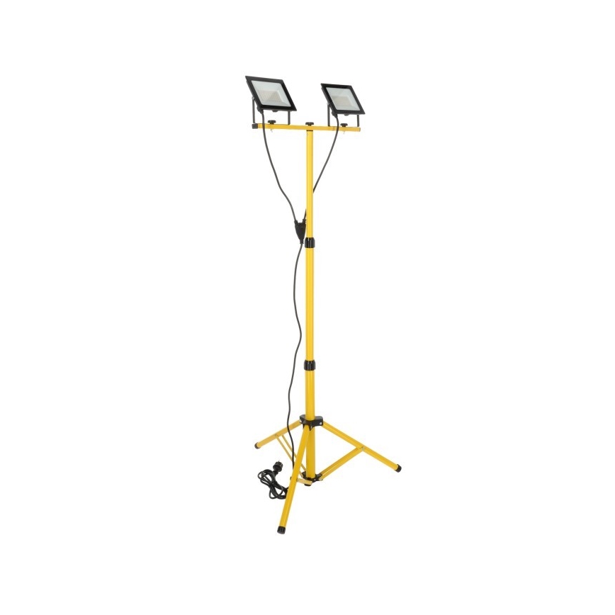 LED Прожектор със стойка TIGRA 2xLED/50W/230V 4000K IP54 черен/жълти