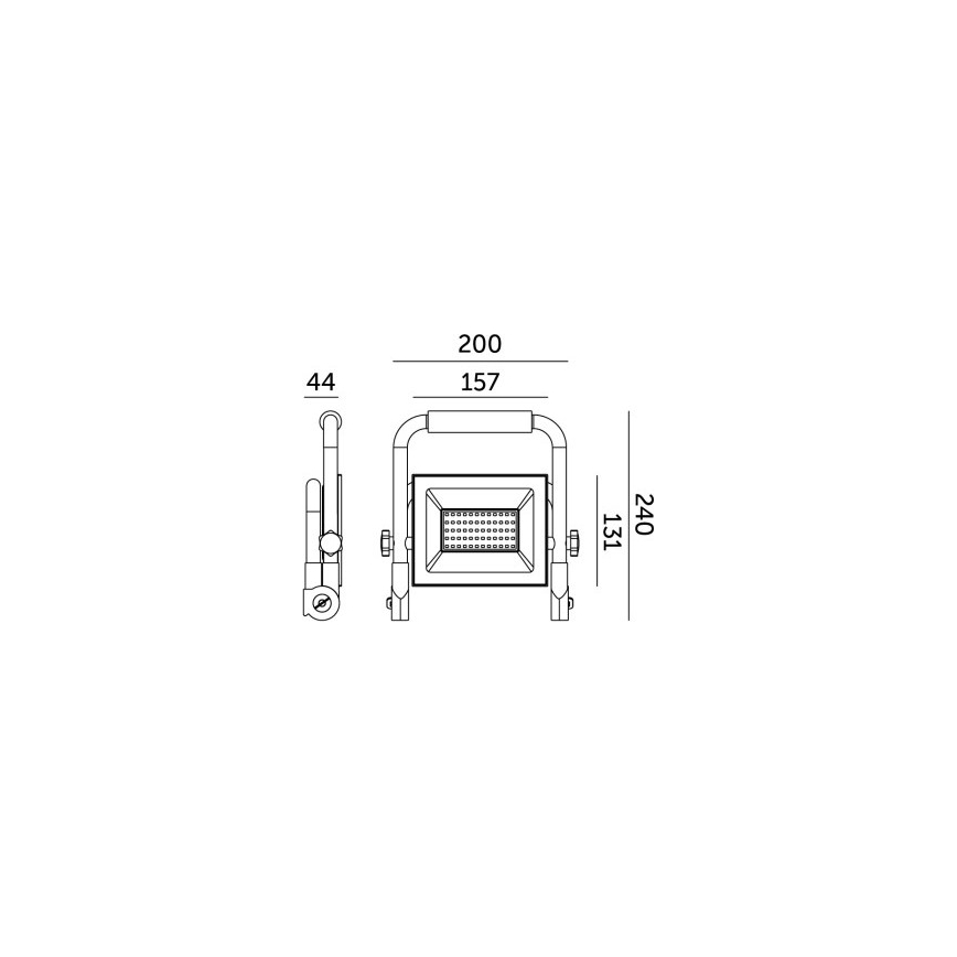 LED Прожектор TIGRA LED/50W/4000K IP54 черен/жълти