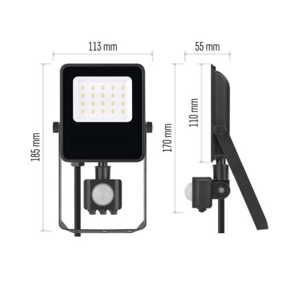 LED прожектор с сензор VISIO LED/10W/230V 4000K IP65