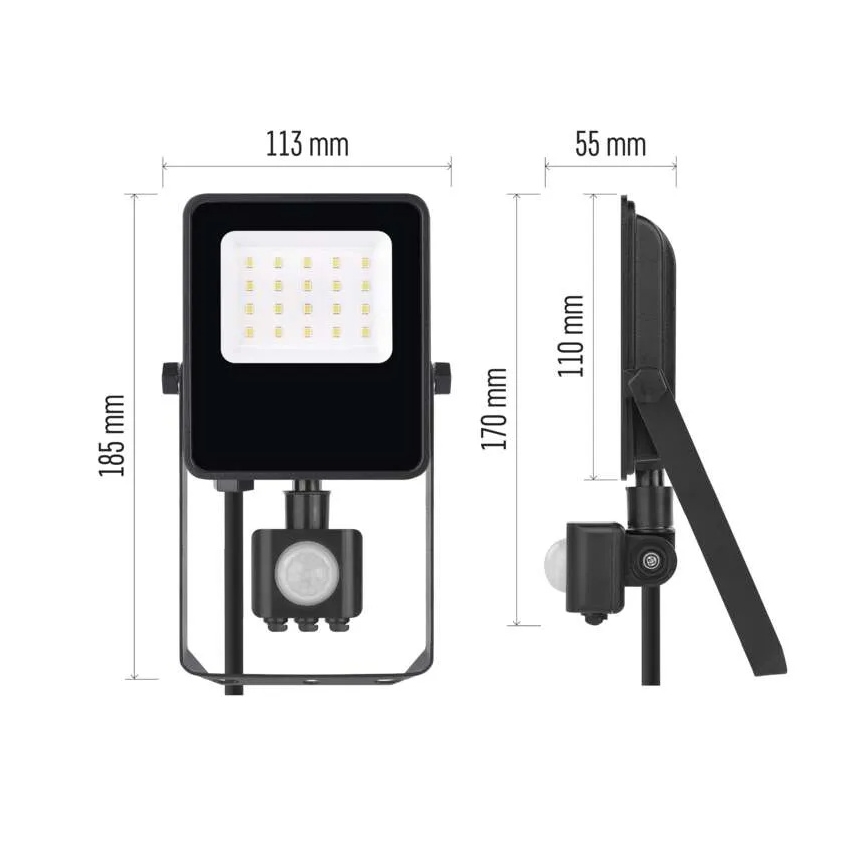 LED прожектор с сензор VISIO LED/10W/230V 4000K IP65