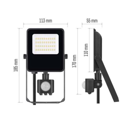 LED прожектор с сензор VISIO LED/20W/230V 4000K IP65