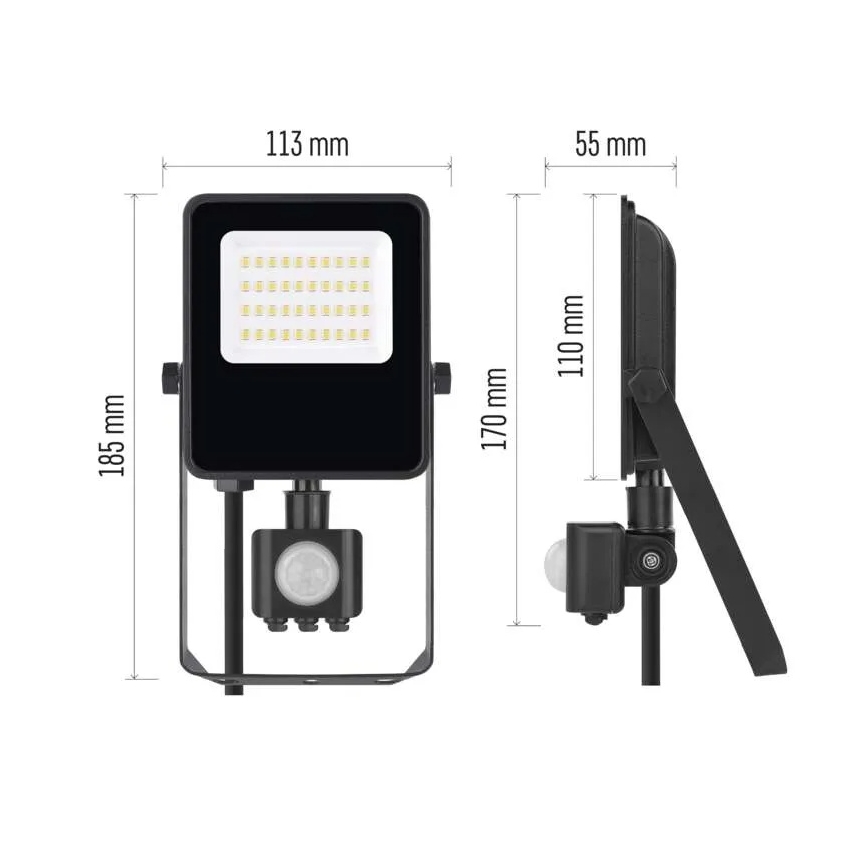 LED прожектор с сензор VISIO LED/20W/230V 4000K IP65
