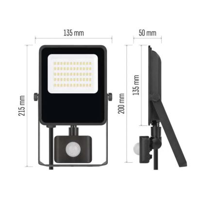 LED прожектор с сензор VISIO LED/30W/230V 4000K IP65