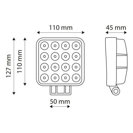 LED Прожектор за кола EPISTAR 16xLED/48W/10-30V IP67 6000K