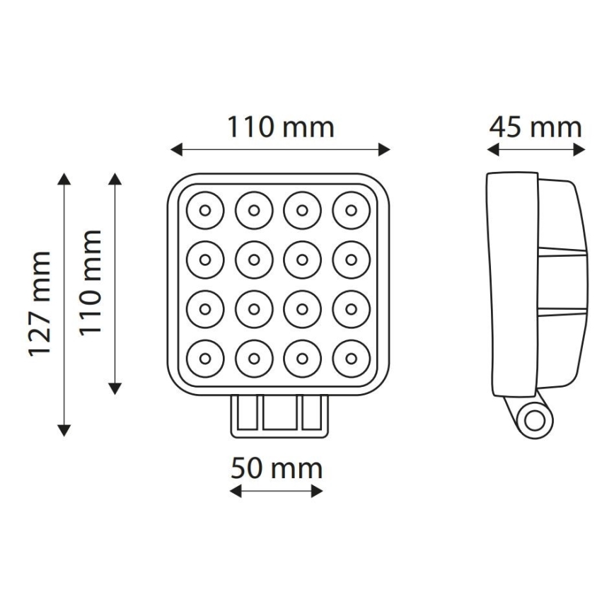 LED Прожектор за кола EPISTAR 16xLED/48W/10-30V IP67 6000K