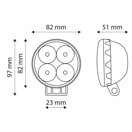 LED Прожектор за кола EPISTAR 4xLED/12W/10-30V IP67 6000K