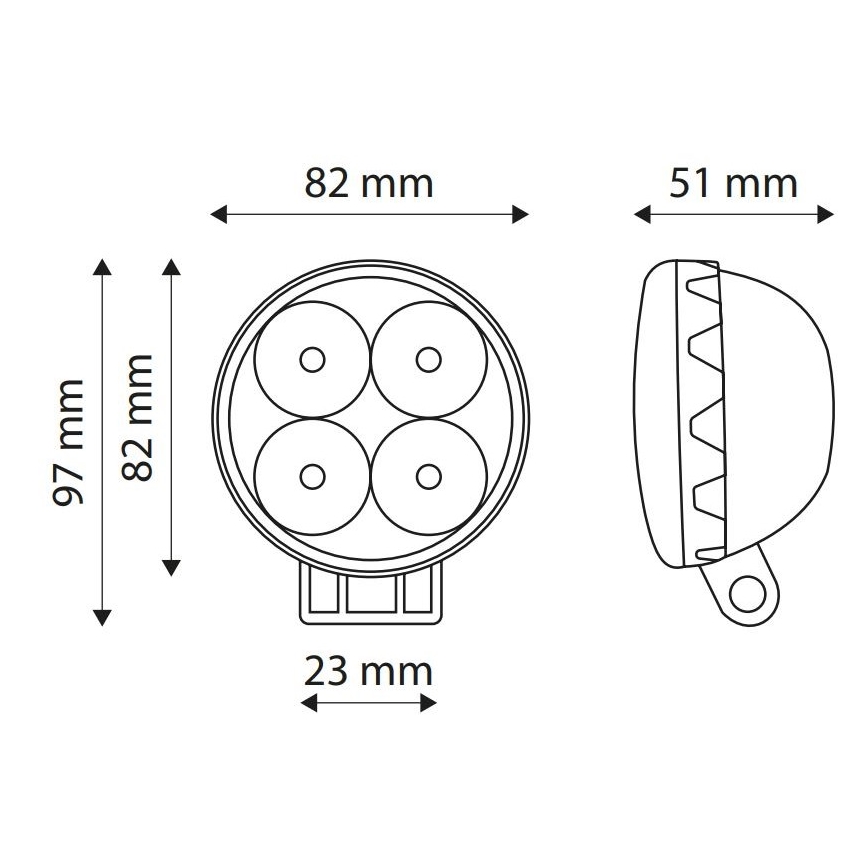 LED Прожектор за кола EPISTAR 4xLED/12W/10-30V IP67 6000K